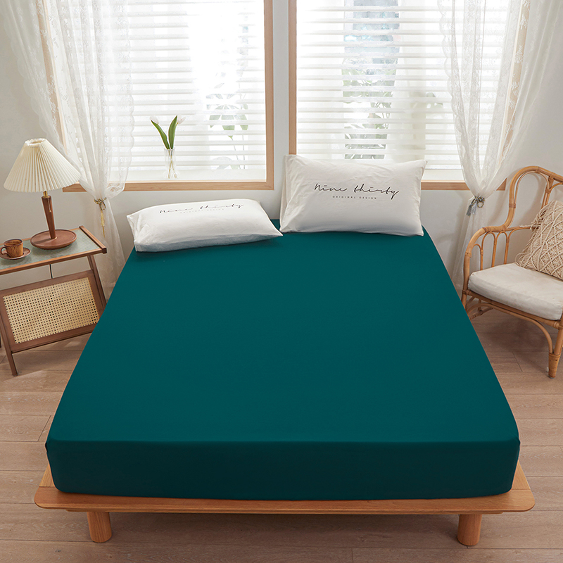 Bed Sheet Microfiber - 1pc solid color fitted sheet for