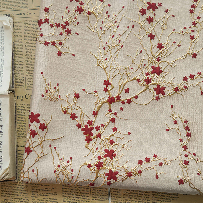 Luxury Red Plum Blossom Jacqua - Home Textiles Luxury 评论和价格