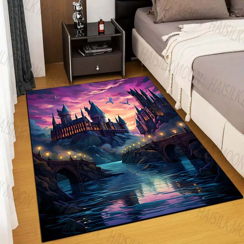1PC Castle Magic School Print  - Home Textiles Rug 评论和价格