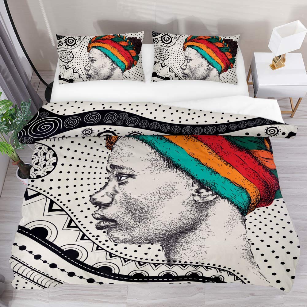 African Woman Bedding Set Vint - Bed Sheet Microfiber 评论和价格