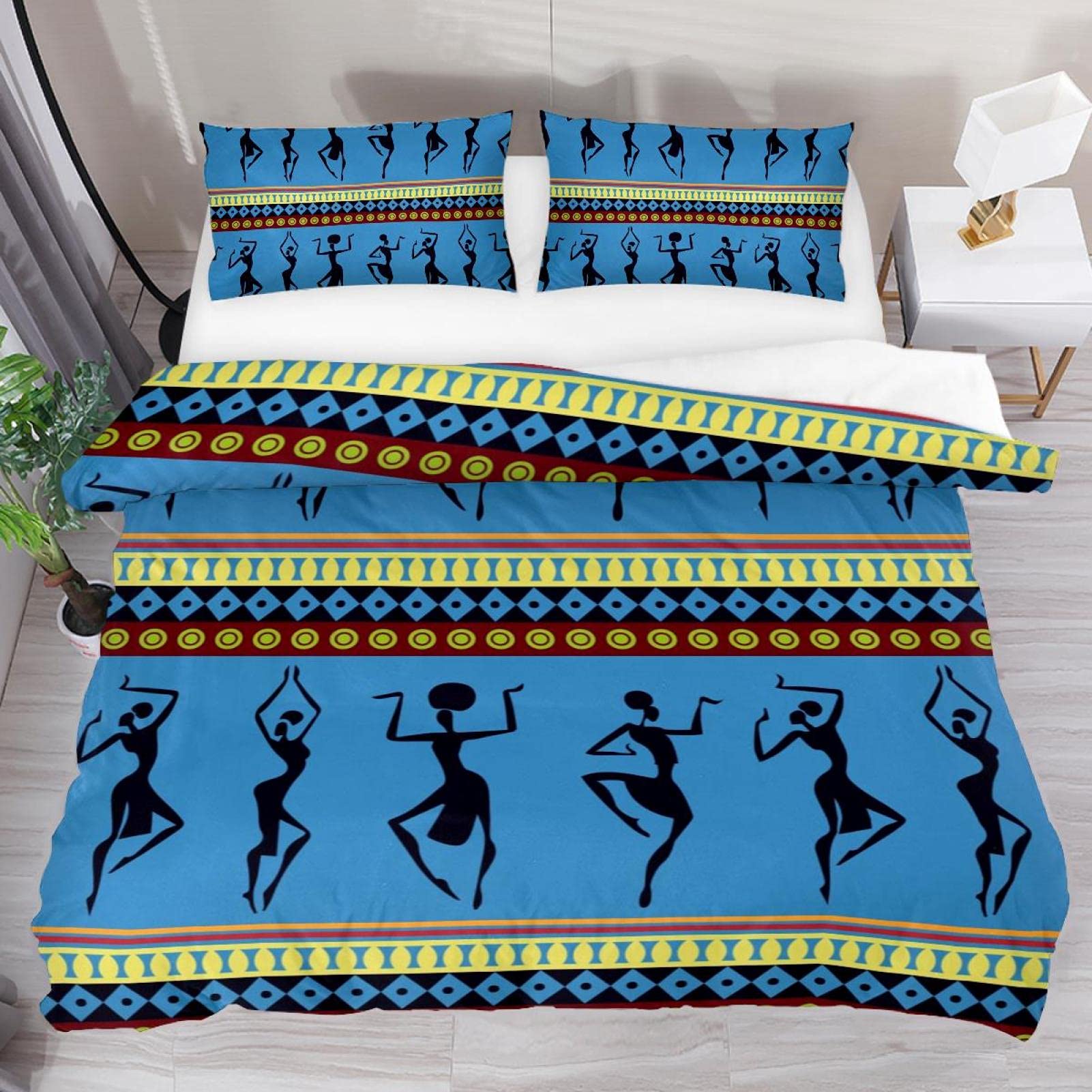 African Woman Bedding Set Vint - Bed Sheet Microfiber 评论和价格