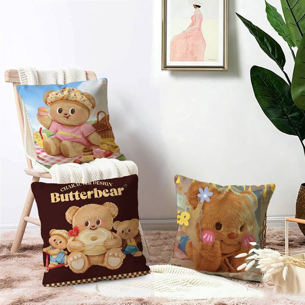 Cute B-butter Bear Pillow Gift - Home Textiles And Furnishing 评论和价格