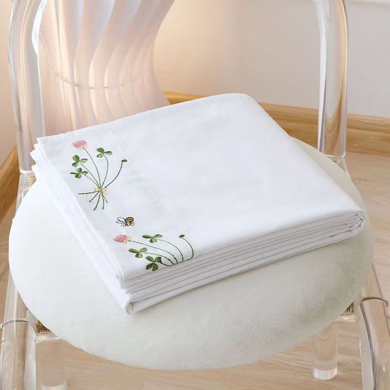 Pure White Bedding Sheet Flora - Home Textiles Luxury 评论和价格