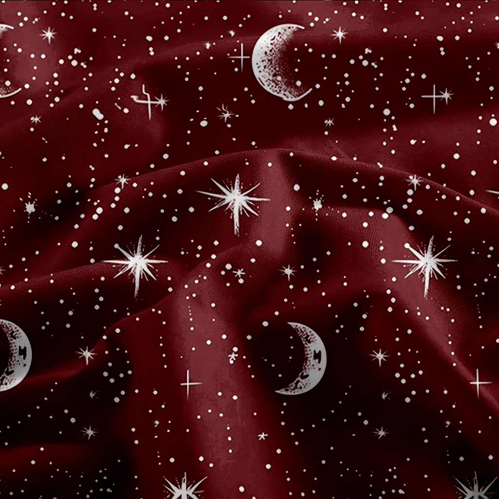 4Pcs Red Moon And Star Print M - Bed Sheet Microfiber 评论和价格
