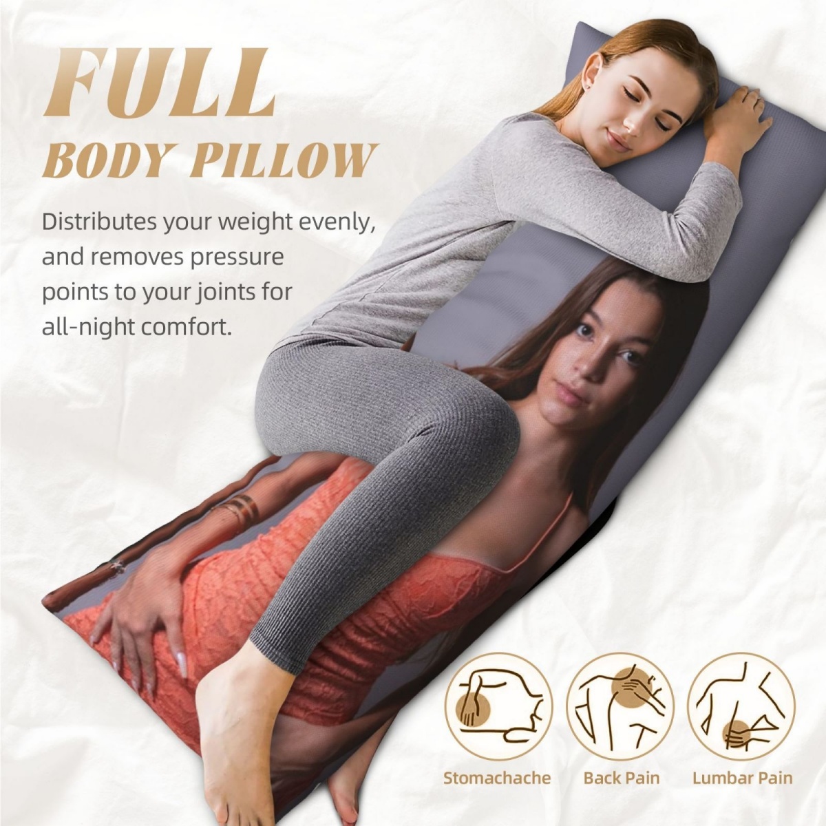 1 Custom Photo Body Pillowcase - Home Textile 评论和价格